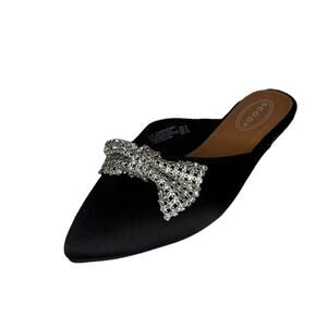 Scoop Women's Pointed Toe Bow Mules Black Size 8.5